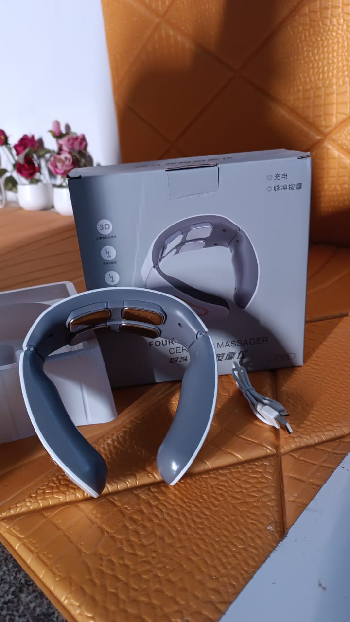 4 Heads Smart Electric Neck and Back Pulse Massager (1 Pc / Mix Design) 4 Heads Smart Electric Neck and Back Pulse Massager (1 Pc / Mix Design)